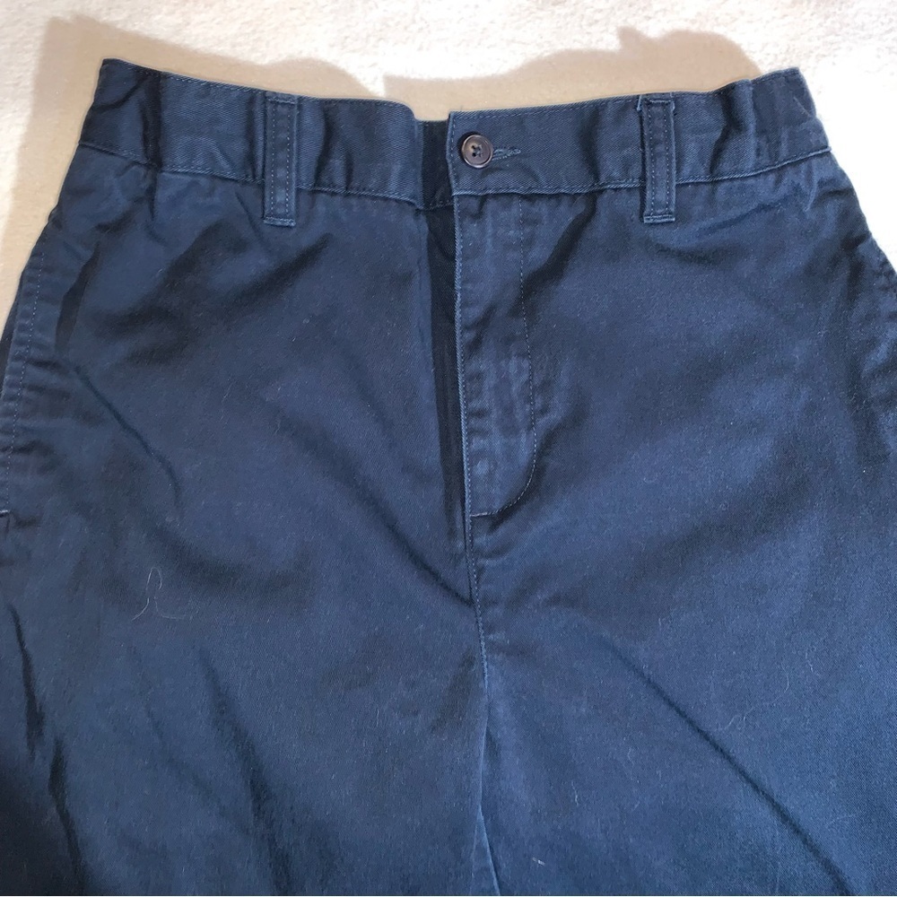 Lands End Boys Cotton Chino Pants Size 18 S  Navy Blue School Uniform Academia